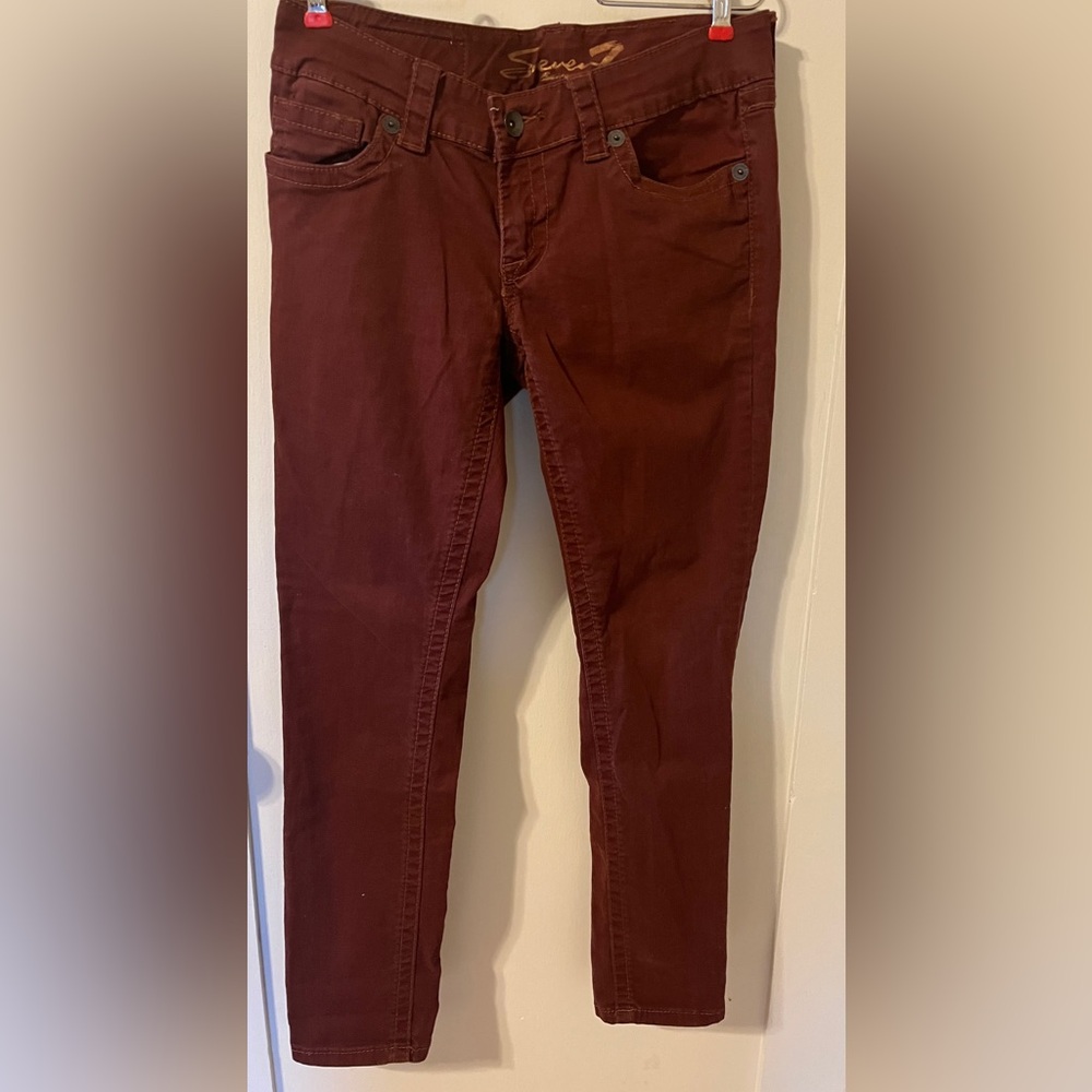 Seven7  brick red/ burgundy skinny jeans  size 6